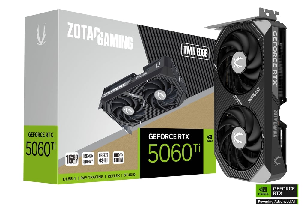 ZOTAC GAMING 索泰 GeForce RTX 5060 Ti Twin Edge 16GB GDDR7 顯示卡(ZT-B50620E-10M